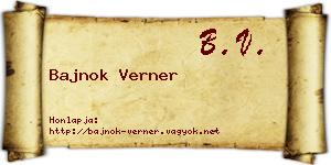 Bajnok Verner névjegykártya